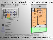 Prodej bytu 2+kk, 61m<sup>2</sup>, Třeboň - Třeboň II, Lázeňská, 7.857.288,- Kč