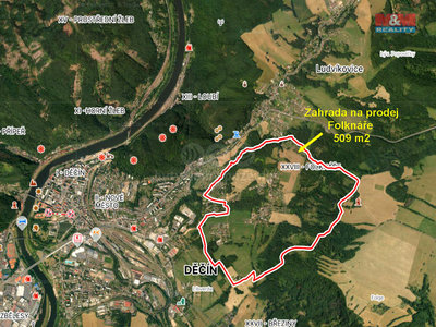 Prodej zahrady 509 m² Děčín