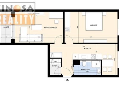 Pronájem bytu 2+1 62 m² Žiželice