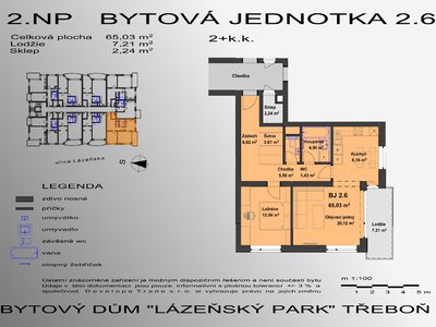 Prodej bytu 2+kk 68 m² Třeboň