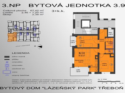 Pronájem bytu 3+kk 79 m² Třeboň