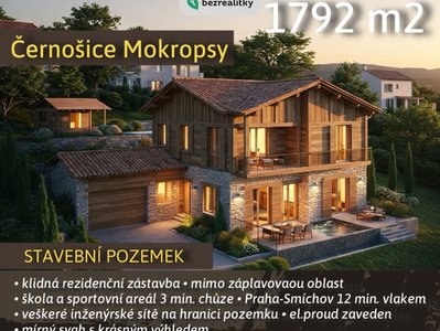 Prodej stavební parcely 1792 m² Černošice