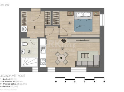 Prodej bytu 2+kk, 44m²