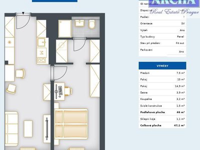 Prodej bytu 2+kk 47 m² Praha