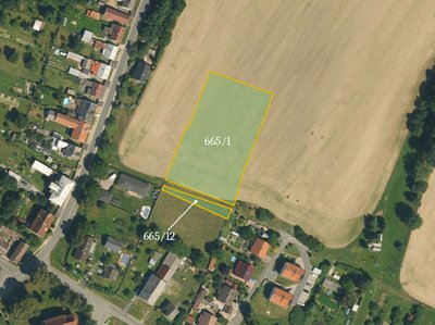 Prodej stavební parcely 1428 m² Domašov u Šternberka