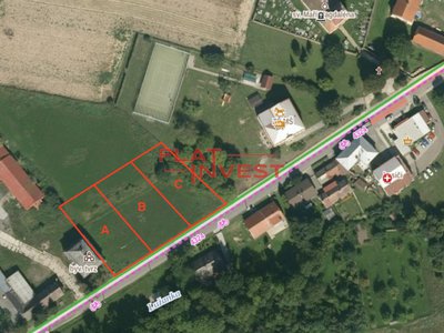 Prodej stavební parcely 1150 m² Lužany