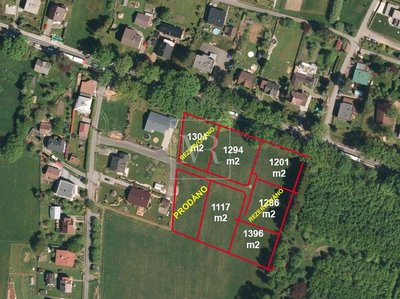 Prodej stavební parcely 1286 m² Střítež