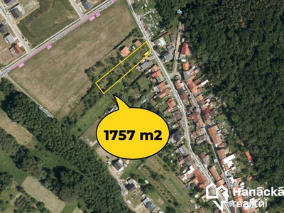Prodej stavební parcely 1757 m² Čechy pod Kosířem
