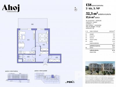 Prodej bytu 2+kk, 52m²