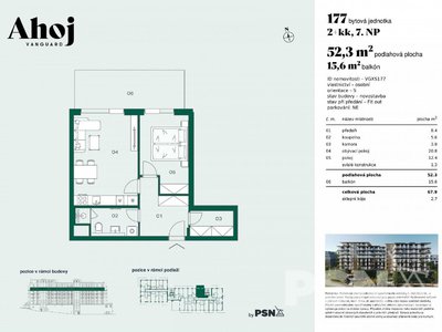 Prodej bytu 2+kk, 52m²