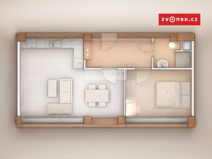 Pronájem bytu 2+kk 47 m² Zlín