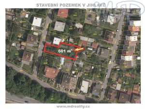 Prodej stavební parcely 601 m² Jihlava
