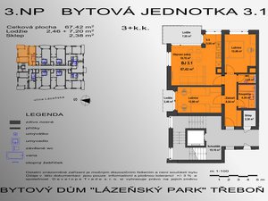 Prodej bytu 3+kk 70 m² Třeboň