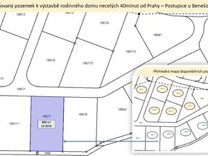 Prodej stavební parcely 800 m² Postupice