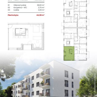 Prodej bytu 1+kk a garzoniéry 44 m² Lipník nad Bečvou, Na Výsluní