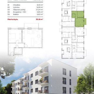Prodej bytu 2+kk 59 m² Lipník nad Bečvou, Na Výsluní