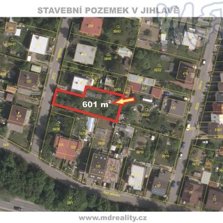 Prodej stavební parcely 601 m² Jihlava