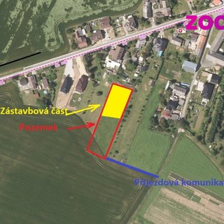 Prodej stavební parcely 2 941 m² Uničov, 